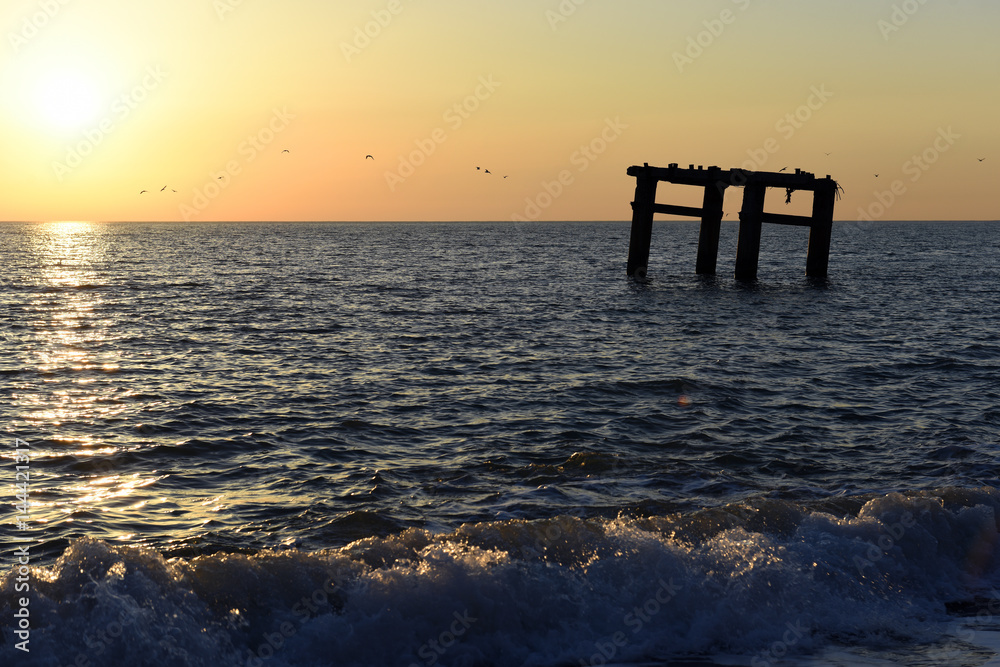 Beautiful sunset over the Black sea Beautiful sunset over the Black sea
