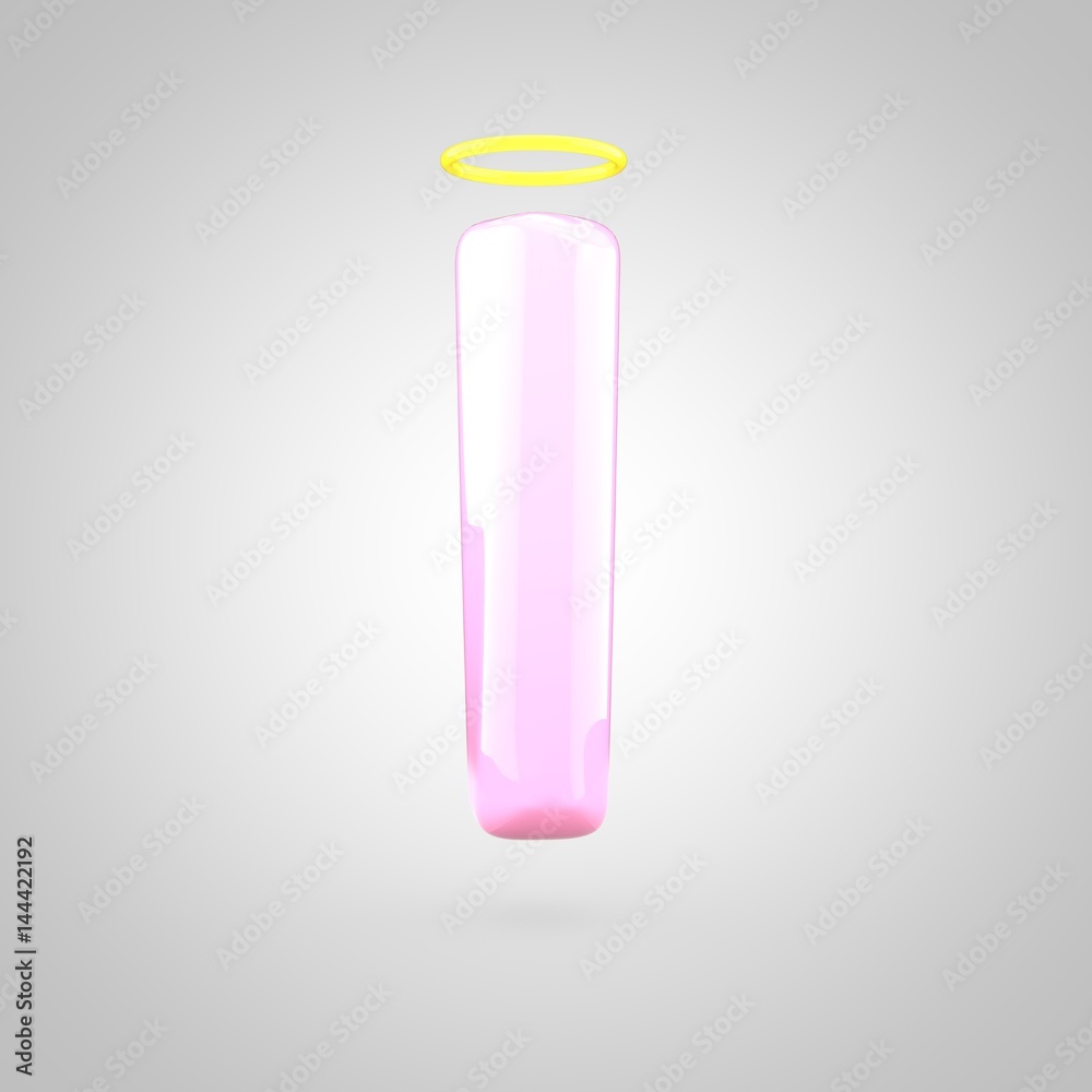 Cute angelic pink letter L lowercase with halo Cute angelic pink letter L lowercase with halo