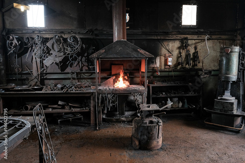 Fototapeta Forge, blacksmith's work, hot metal