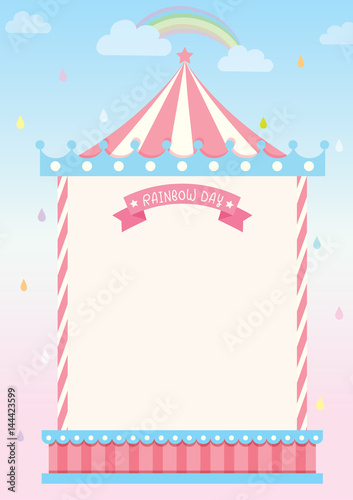 Circus template frame for on pastel background