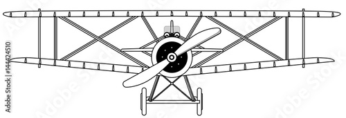 Biplane Isolated Outline