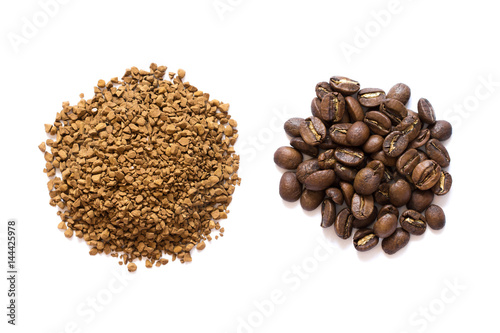 Piles of cofee isolated on white