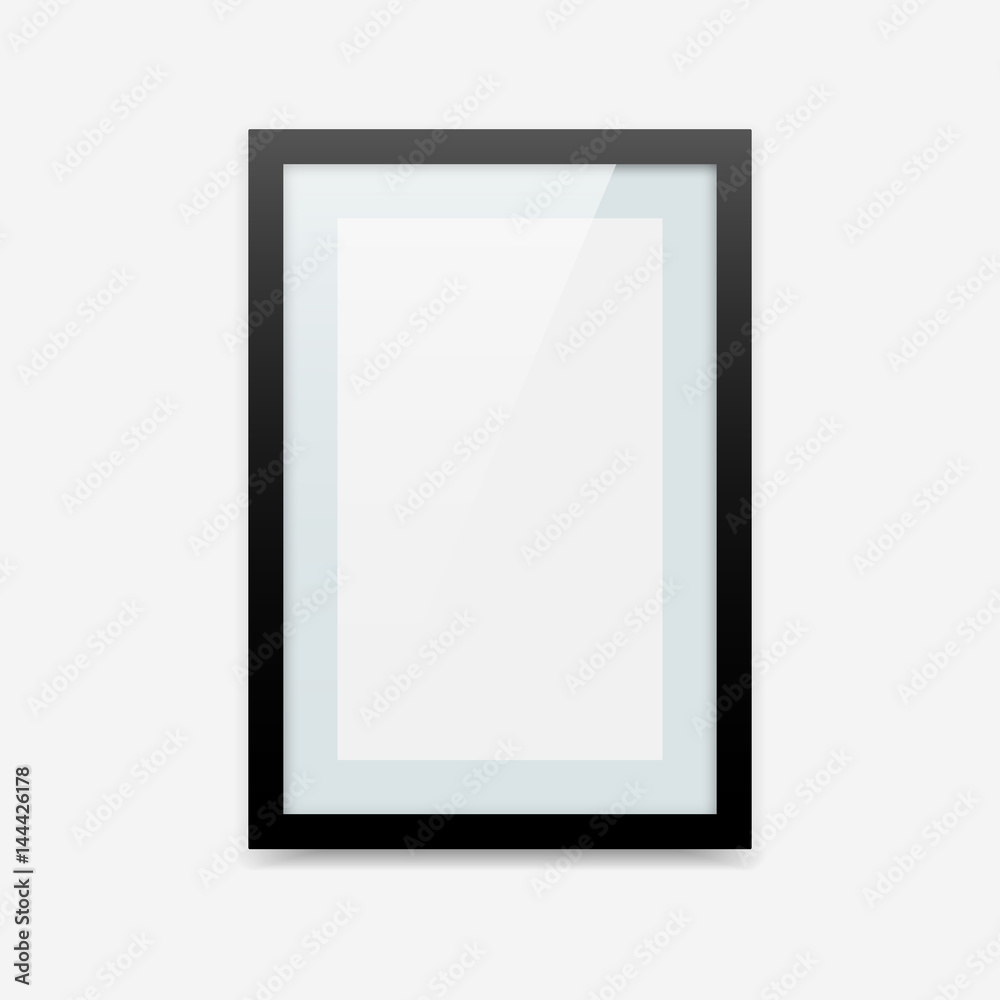 Vertical black vector photo frame with passe-partout Vertical black vector photo frame with passe-partout