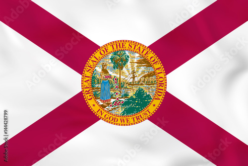 Florida waving flag. Florida state flag background texture.