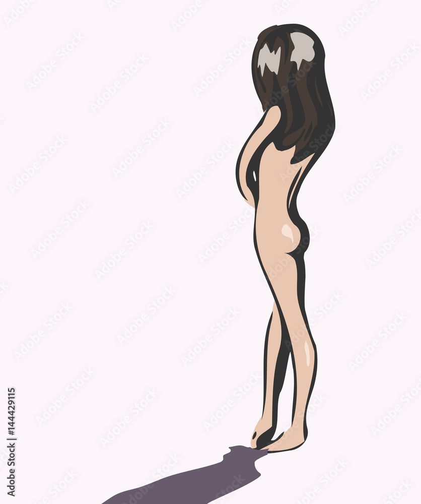 Eenvoudige illustratie van naakte vrouw