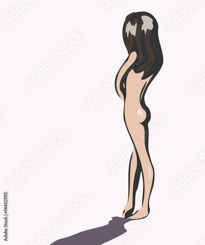 Eenvoudige illustratie van naakte vrouw photo