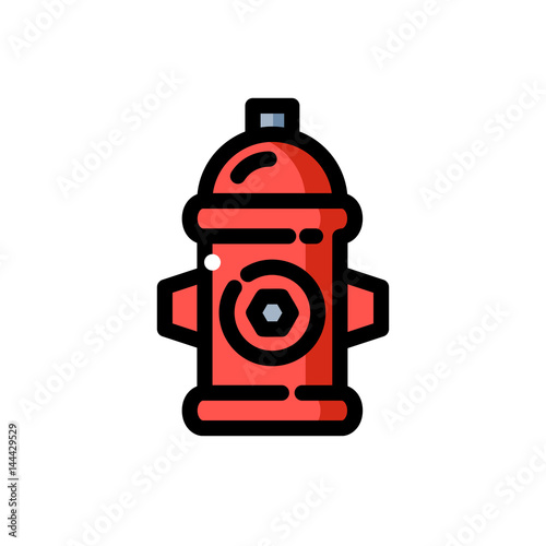 Red fire hydrant vector illustration