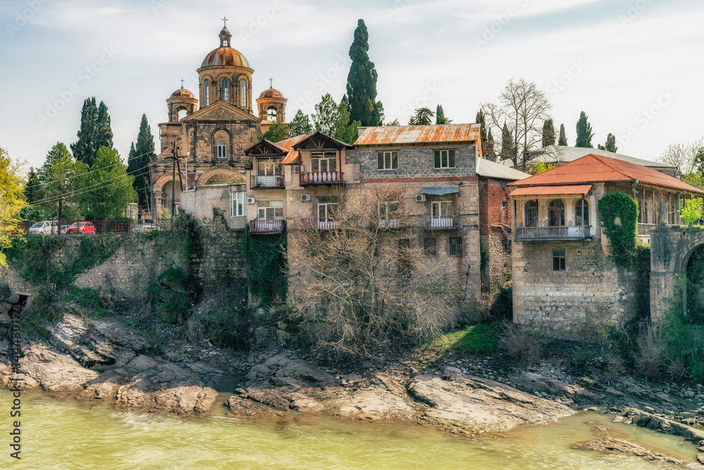 Obraz premium View on the river Rioni in Kutaisi, Georgia