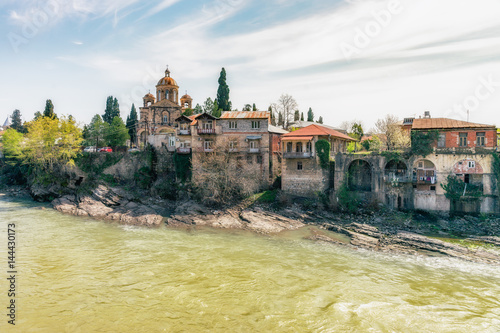 View on the river Rioni in Kutaisi, Georgia photo