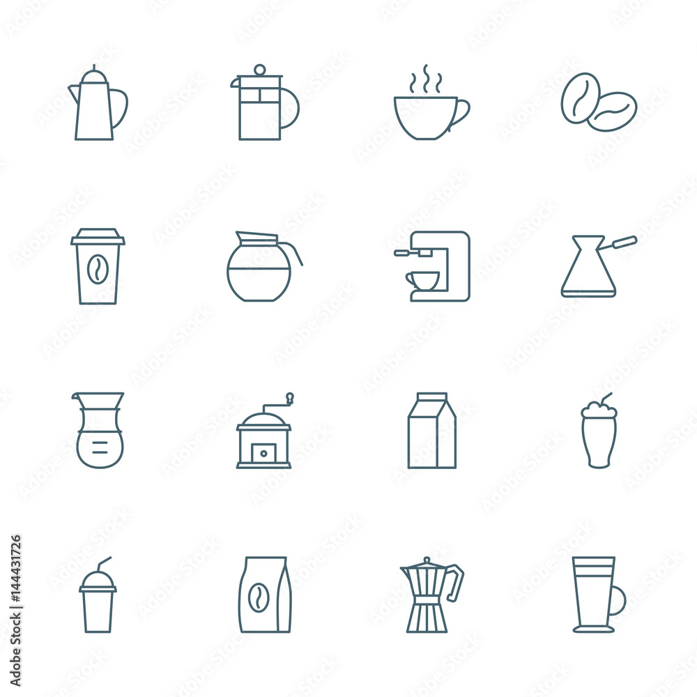 Coffee set of vector icons Coffee set of vector icons