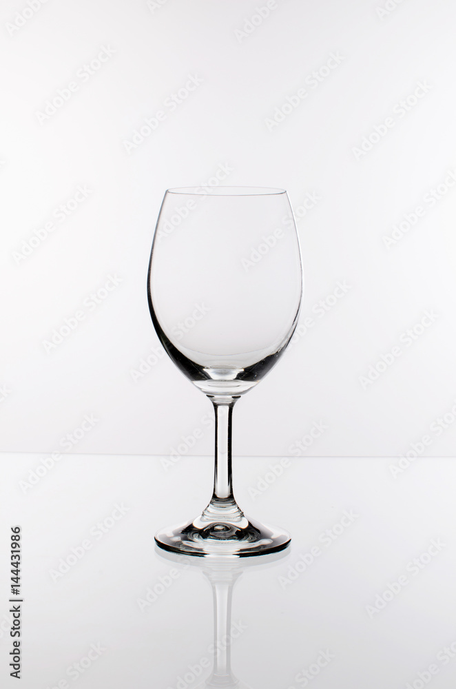 Empty transparent wine glass on white background, isolated