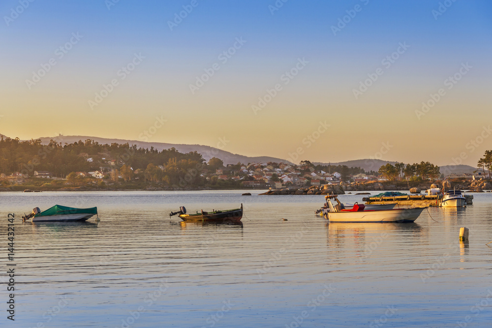 Naklejka premium Anchored boats