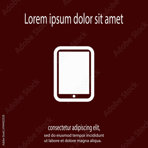 Modern digital tablet PC icon, vector illustration. Flat design style