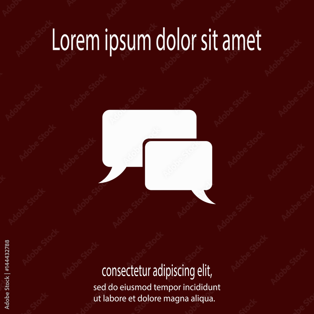 Naklejka premium Speech bubble icons black icon, vector illustration. Flat design style