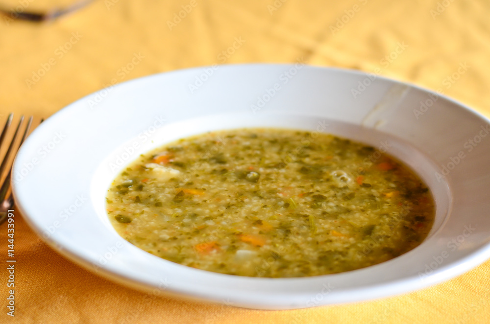 Moroccan Vegetable Soup on a Table Moroccan Vegetable Soup on a Table