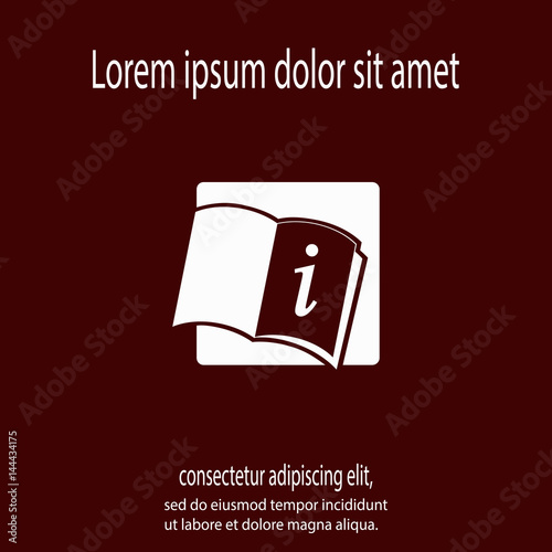 open book icon, vector illustration. Flat design style