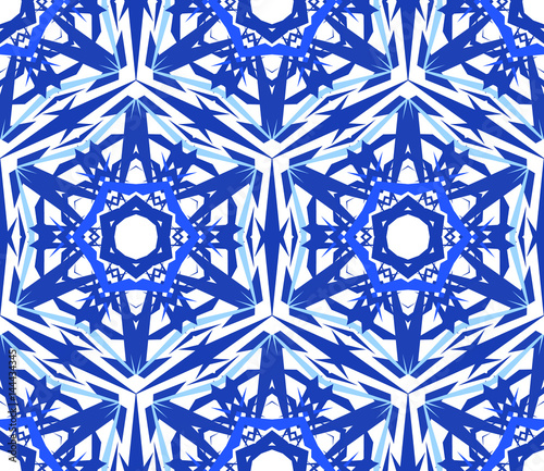 Kaleidoscopic Pattern Blue Star Flower