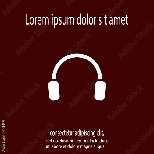 headphones  icon, vector illustration. Flat design style