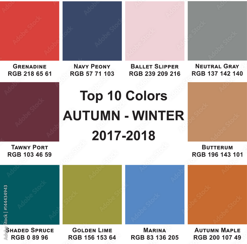 Top 10 Colors Autumn-Winter 2018