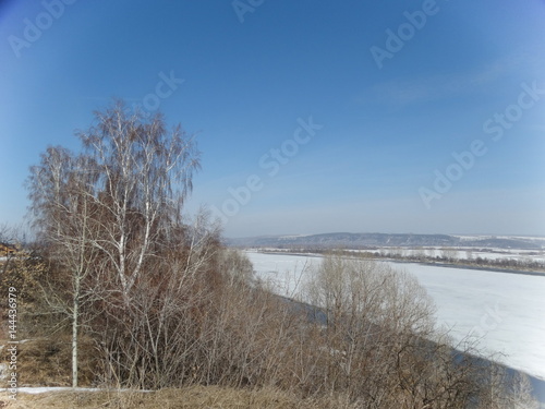 River in Siberia in the early spring.