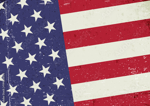 Grunge United States of America flag. Abstract patriotic background. Vector grunge illustration