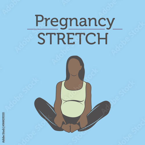 A Diverse African American Young Lady doing her Pregnancy Exercise and Yoga Workouts