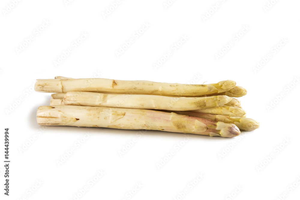 white asparagus, fresh and organic isolated on a white background