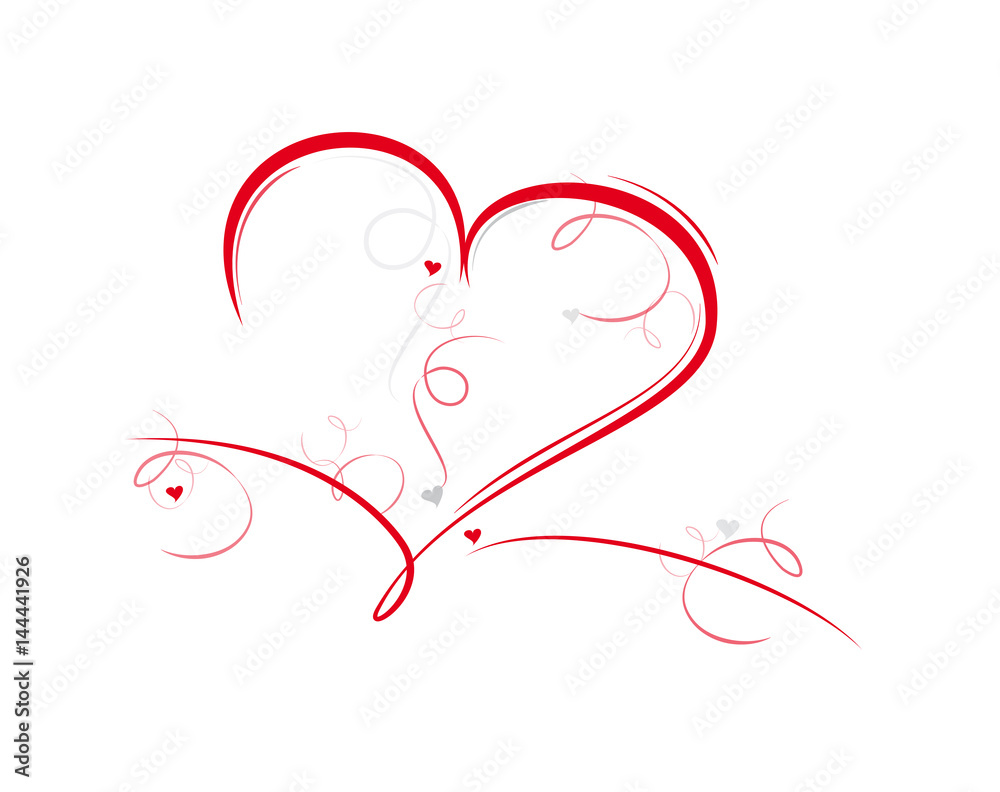 rotes herz mit ornamenten