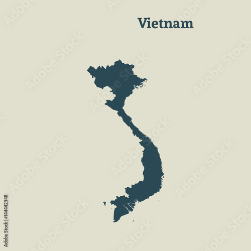 Outline map of Vietnam. vector illustration.