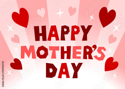 Happy Mother's Day 母の日 ハートとロゴマーク 