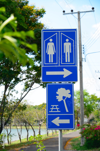 toilet sign in public park