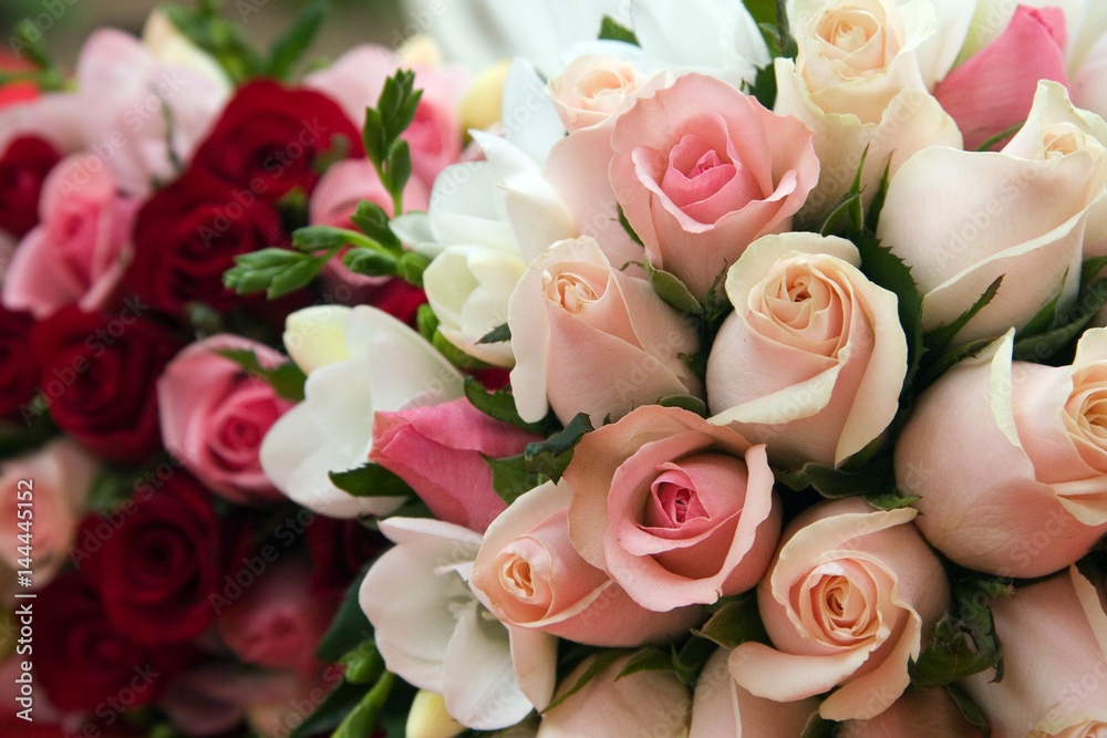 Pink Rose Flower Wedding Bouquet