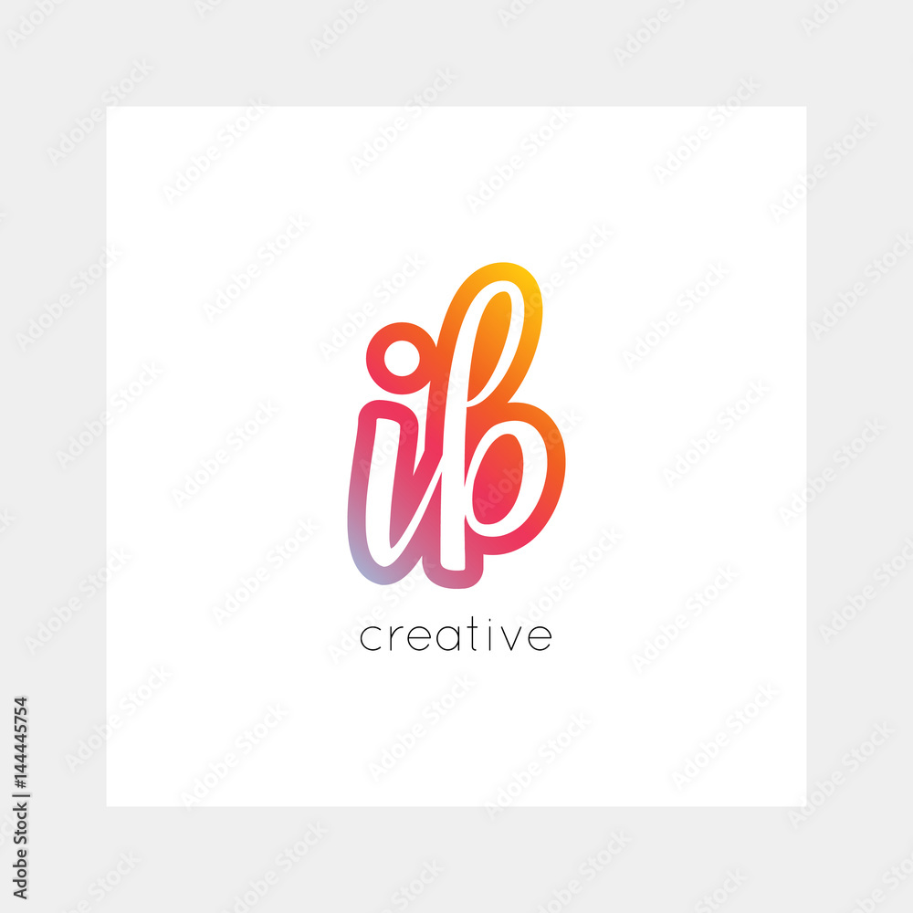 IB logo, vector. Useful as branding, app icon, alphabet combination, clip-art.