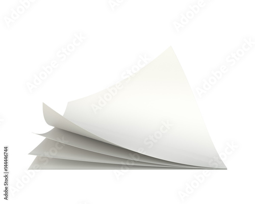 Wallpaper Mural Empty paper blank sheet. 3d rendering on white background. Torontodigital.ca