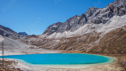 Beautiful  landscape of milky sea in Daocheng Yading National Park, Sichuan, China. photo