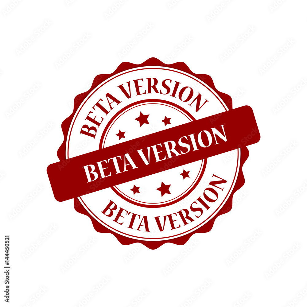 Obraz premium Beta version red stamp illustration