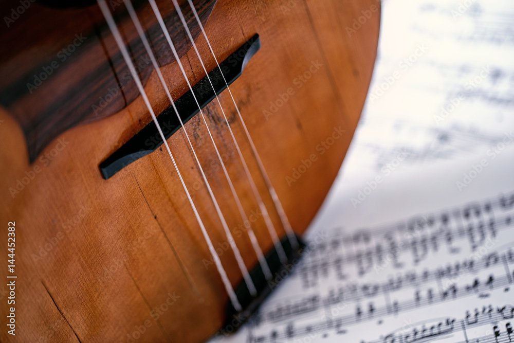 Naklejka premium close up part old musical instrument.