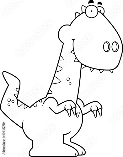 Smiling Cartoon Velociraptor
