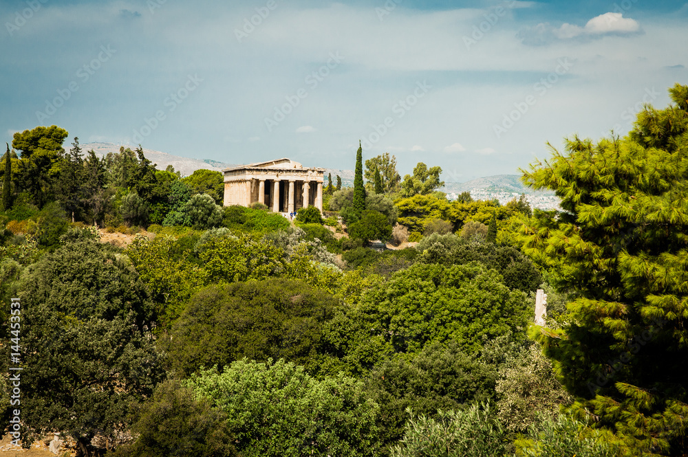 Greece, Athens, August 2016, The Acropolis of Athens, ancient citadel located on an extremely rocky outcrop above the city of Athens