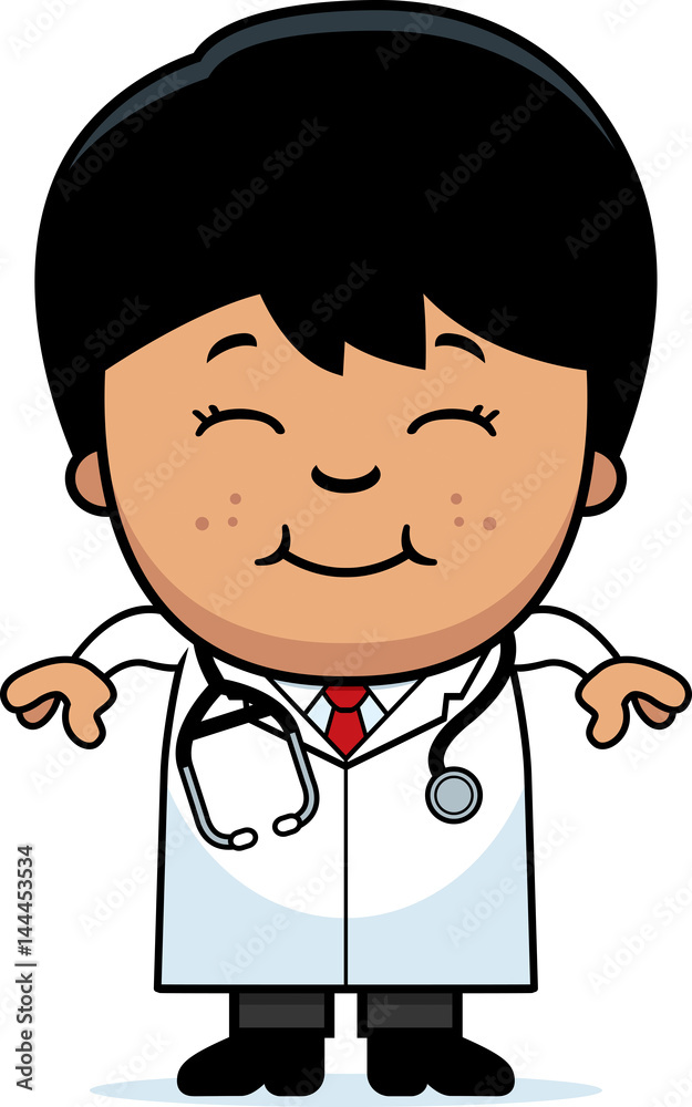 Smiling Cartoon Child Doctor Smiling Cartoon Child Doctor