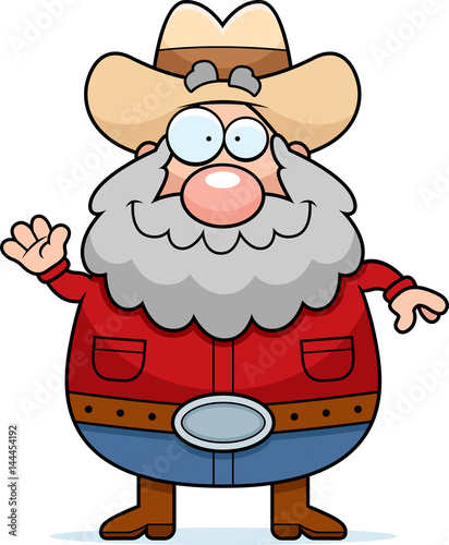 Cartoon Prospector Waving