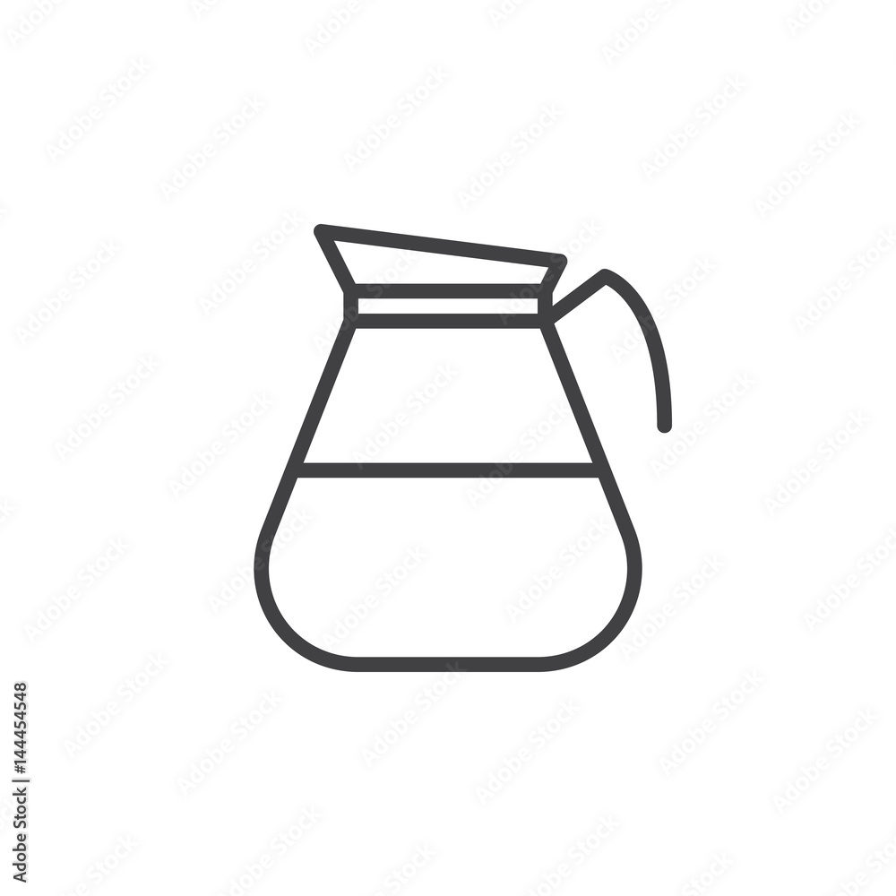 Coffee pot line icon, outline vector sign, linear style pictogram isolated on white. Symbol, logo illustration. Editable stroke. Pixel perfect Coffee pot line icon, outline vector sign, linear style pictogram isolated on white. Symbol, logo illustration. Editable stroke. Pixel perfect