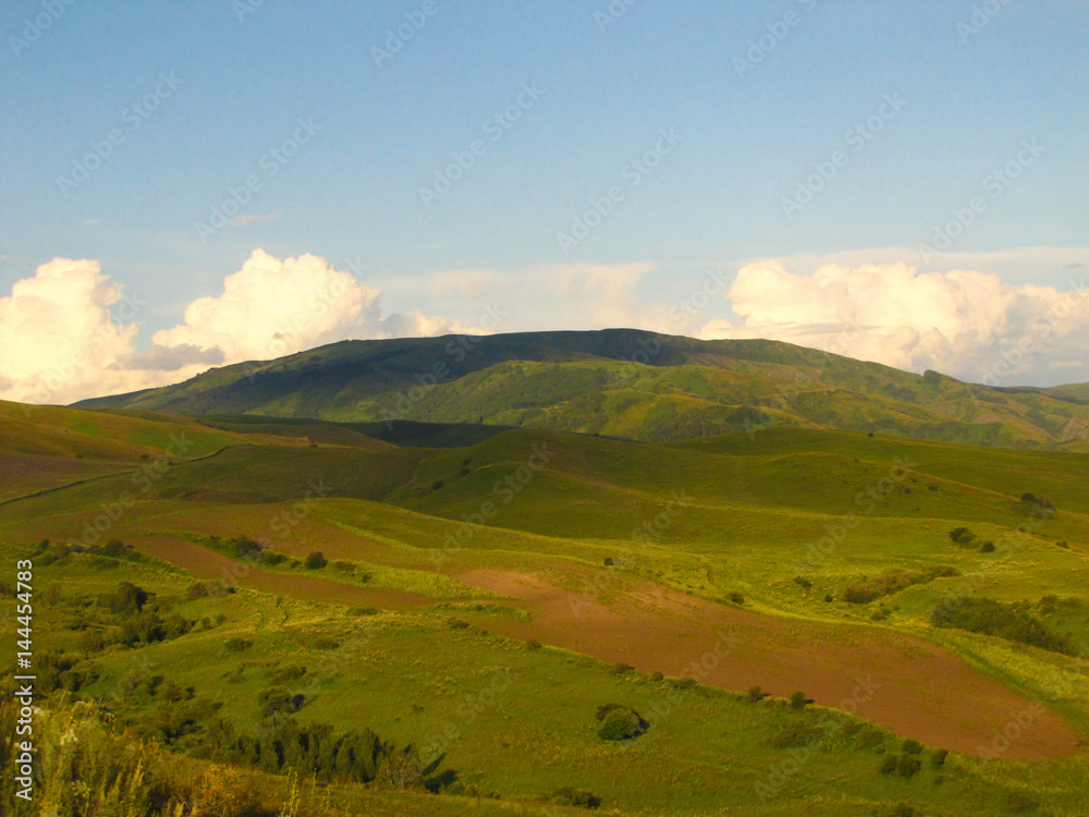Hills in The Natural Jungar Alatau national park in Kazakhstan