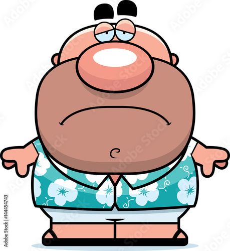 Cartoon Sad Tourist