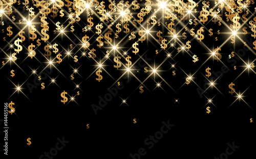 Black background with dollar signs.