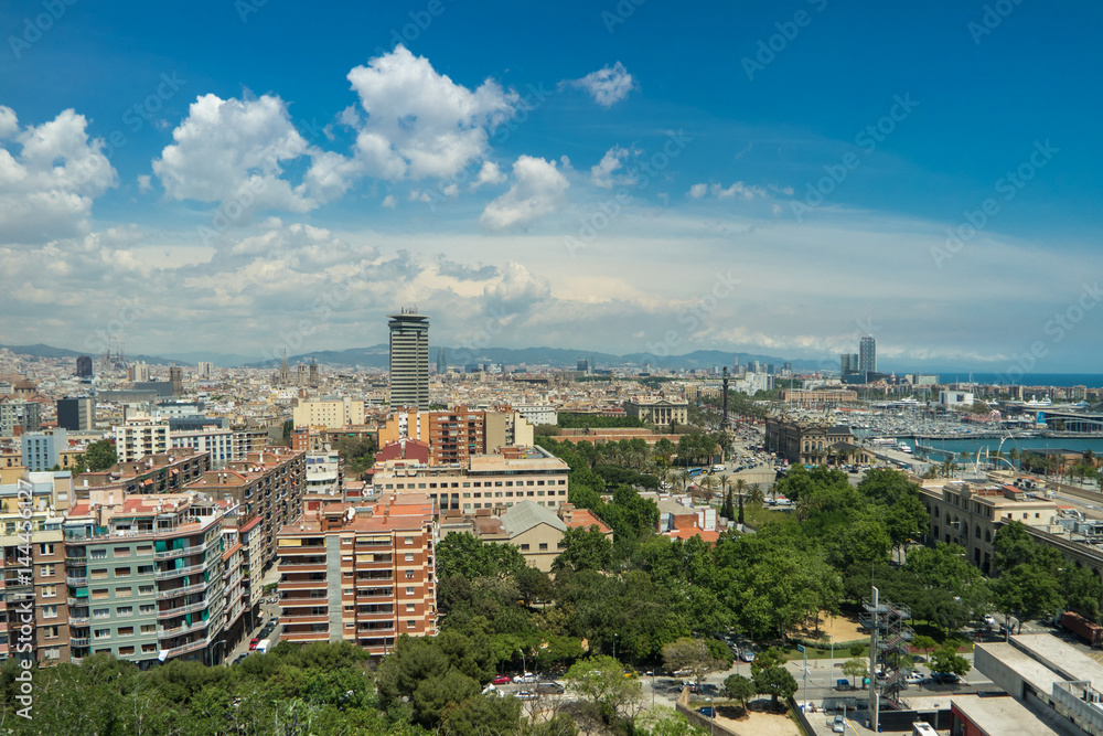 Barcelona city on a sunny day
