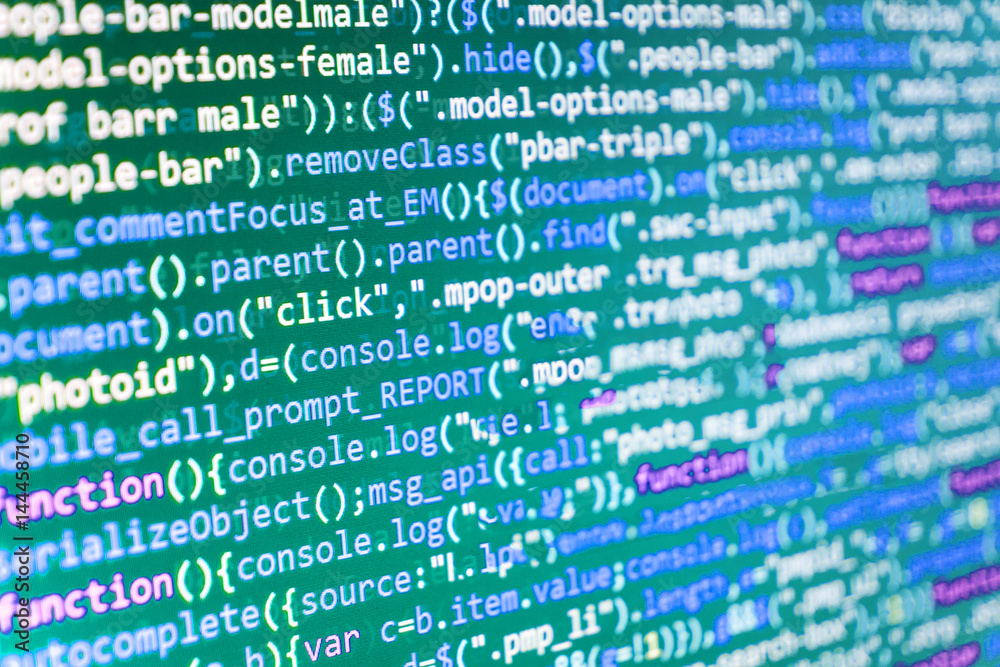 Desktop Source Code Technology Background Developer Stock Photo