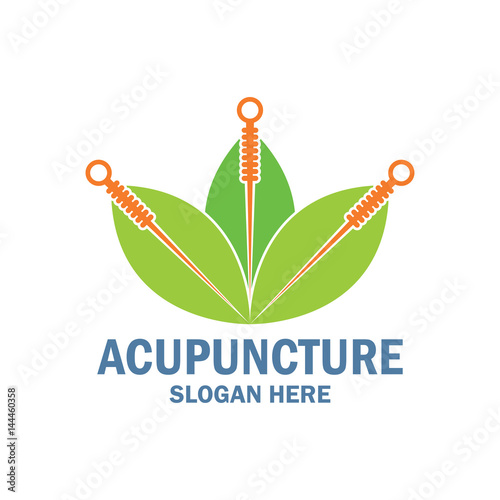 acupuncture therapy logo with text space for your slogan / tagline, vector illustration