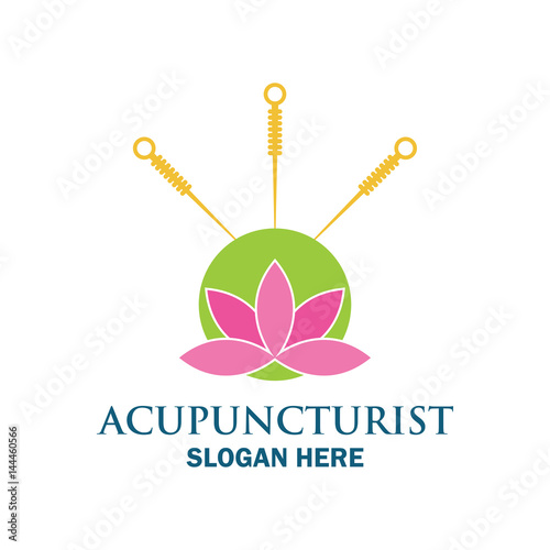 acupuncture therapy logo with text space for your slogan / tagline, vector illustration