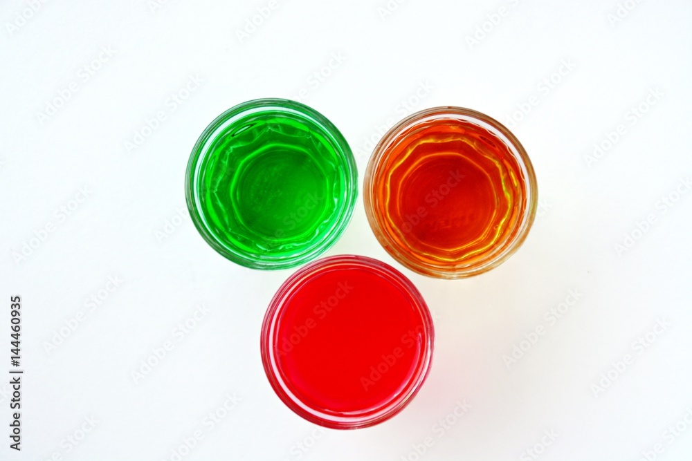 alcohol shots in different colors
